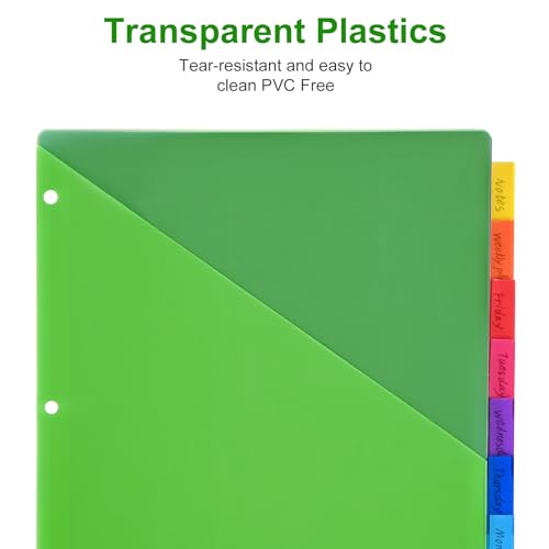 Smart Home 8-Tab Binder Dividers - Index Pockets Divider for Essentials
