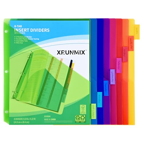 Smart Home 8-Tab Binder Dividers - Index Pockets Divider for Essentials