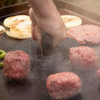 luxury Cuisinart 6.5" Cast Iron Smashed Burger Press, Round Flat Edge