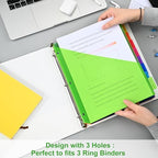 Smart Home 8-Tab Binder Dividers - Index Pockets Divider for Essentials