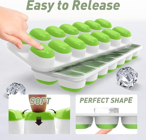 Classic ChefAide 4‑Pack Ice Cube Trays with Lids, 56‑Cube Total Stackable
