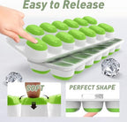 Classic ChefAide 4‑Pack Ice Cube Trays with Lids, 56‑Cube Total Stackable