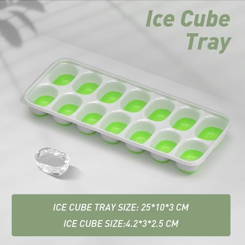 Classic ChefAide 4‑Pack Ice Cube Trays with Lids, 56‑Cube Total Stackable