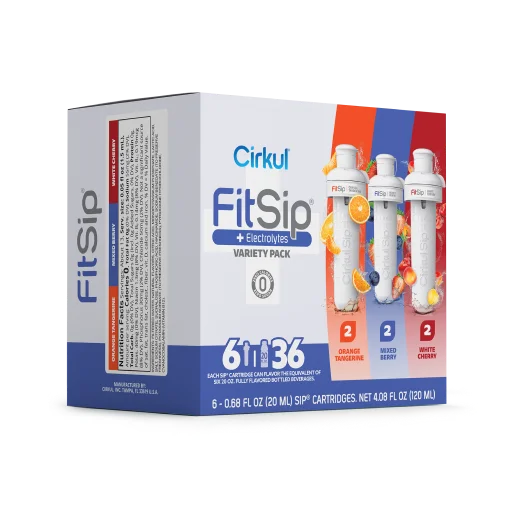 Natural Fruit Flavored FitSip 6-Pack Variety Pack HE3H - Sugar-Free Fruit Flavor Cartridge Refill Detail